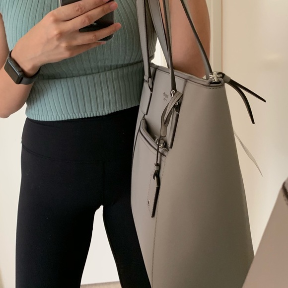 KATE SPADE CAMERON LARGE POCKET TOTE TAUPE GRAY - Picture 6 of 8